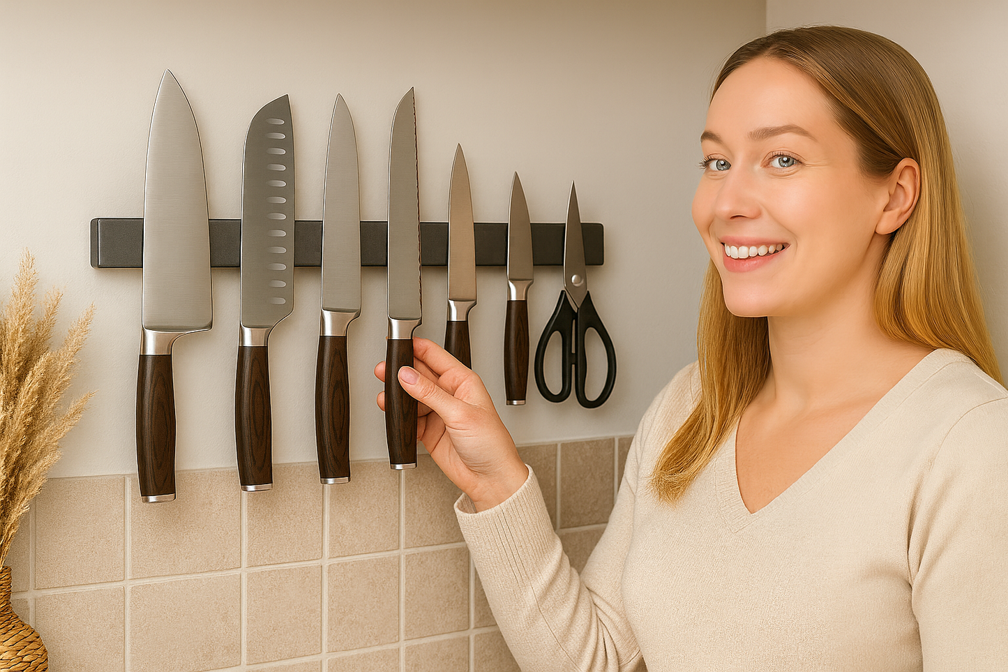 Gunmetal Magnetic Knife Holder 16″ – No-Drill Stainless Steel for Wall or Fridge (Exclusive Color)