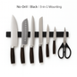 Black 16" Magnetic Knife Holder – Wall & Fridge, No-Drill