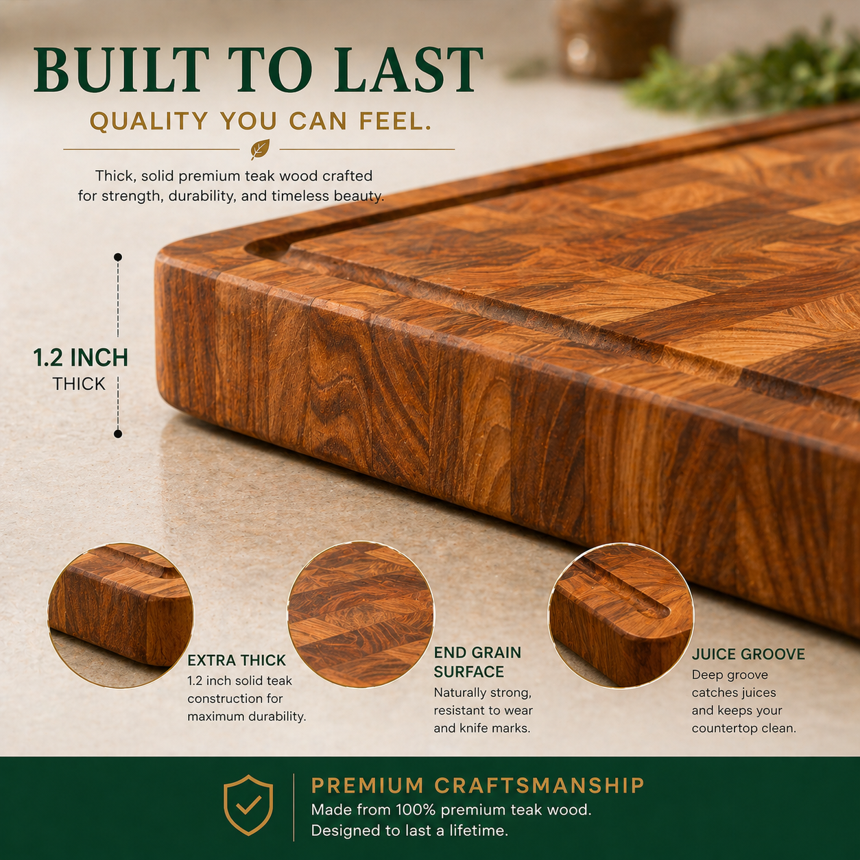 Pampavanna Teak End Grain Cutting Board