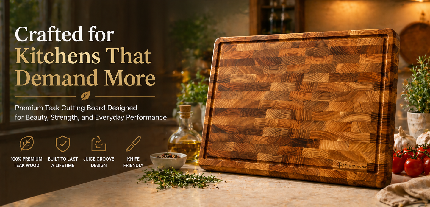 Pampavanna Teak End Grain Cutting Board